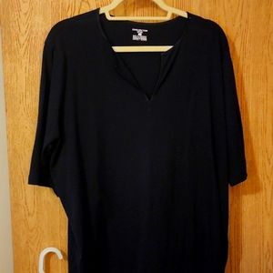 Size 2X,  black Jones New York Sport split neck tee. Embroidered collar (see pix